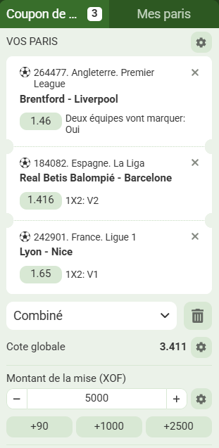 Pronostic combin&eacute; Linebet du week-end des 17 et 18 octobre.