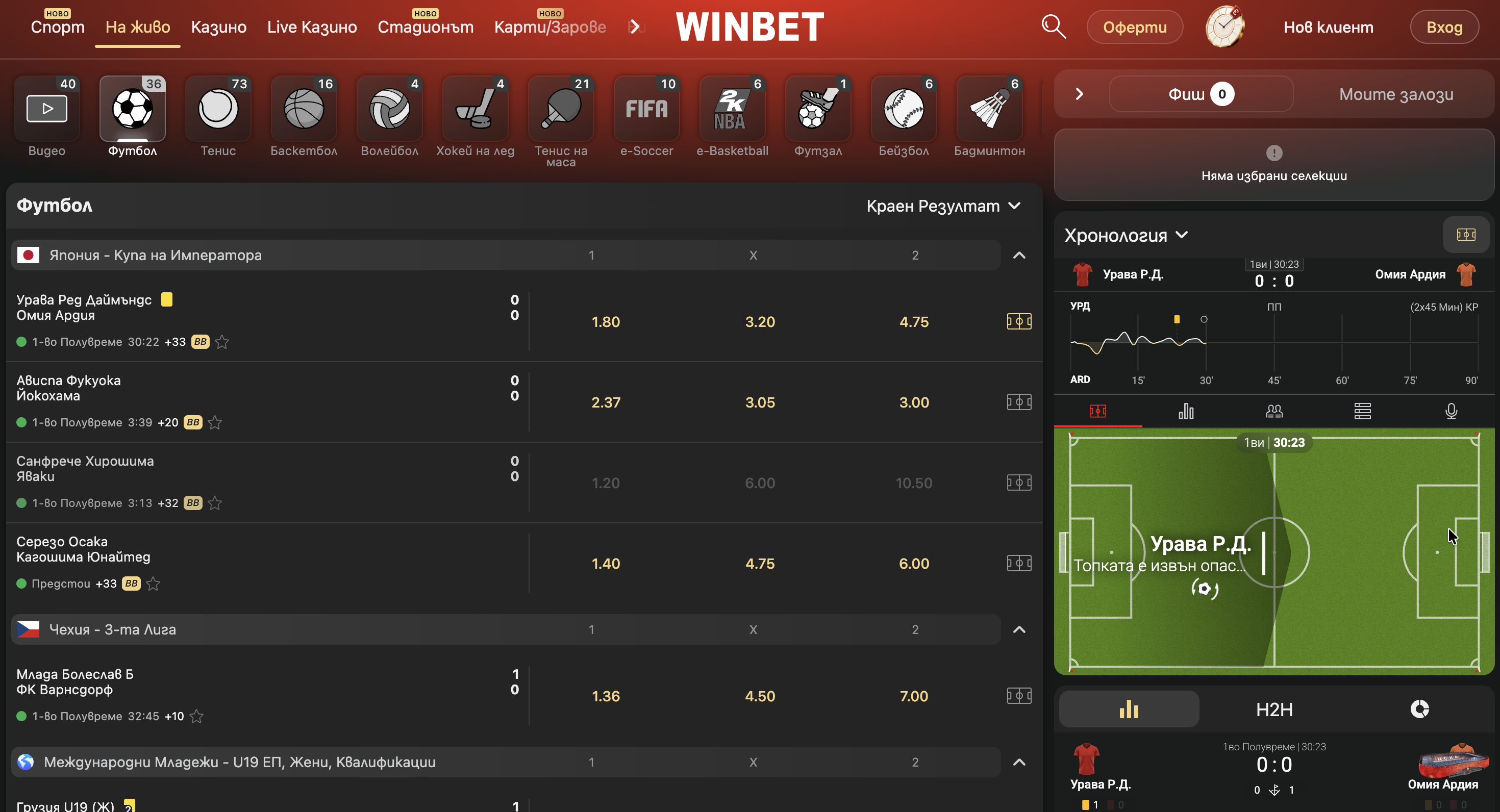 Спортни Залози в Winbet