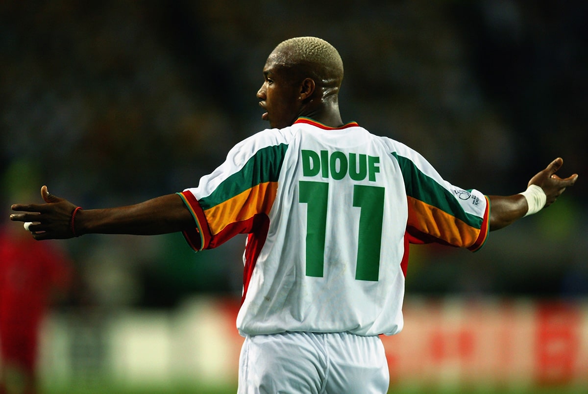 Senegal striker El Hadji Diouf at 2002 World Cup