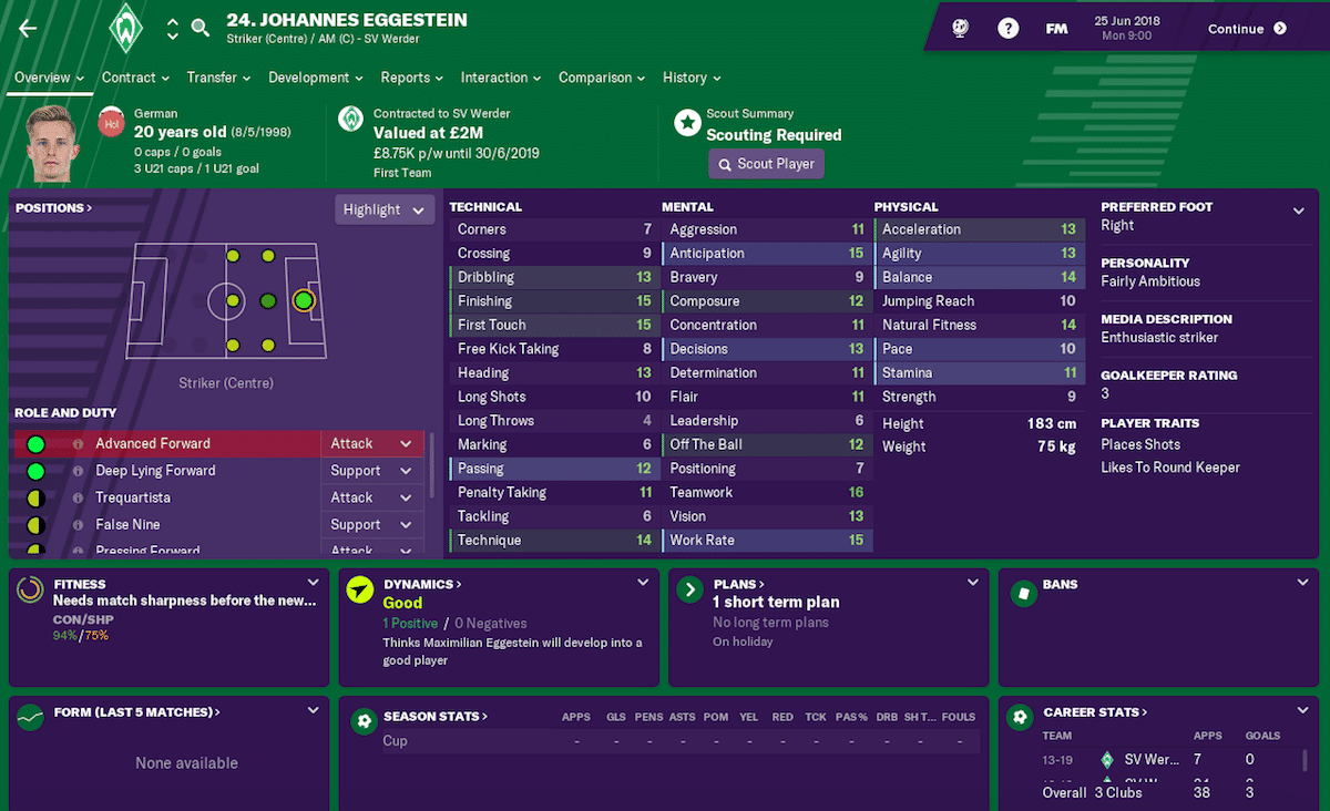 Johannes Eggestein, Football Manager
