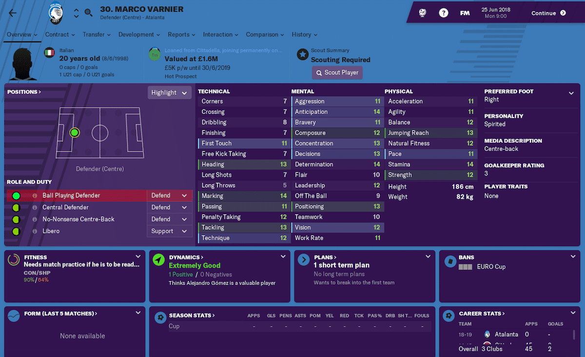 Marco Varnier, Football Manager