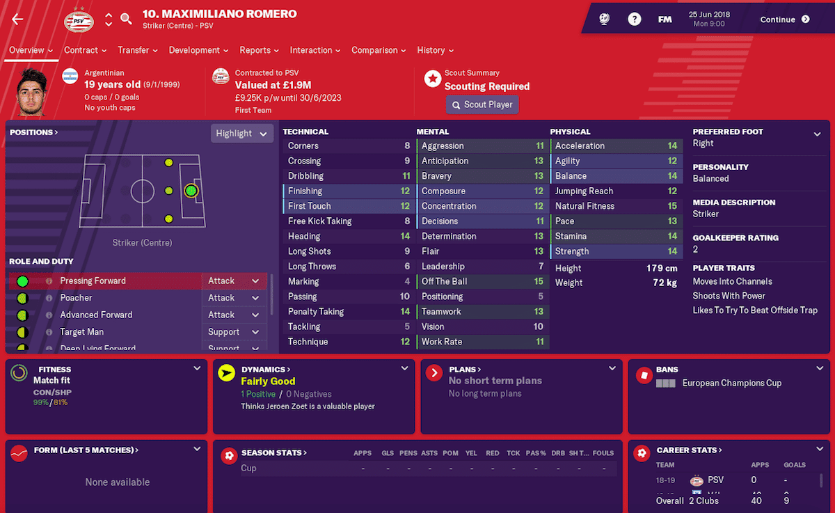 Maximiliano Romero, Football Manager