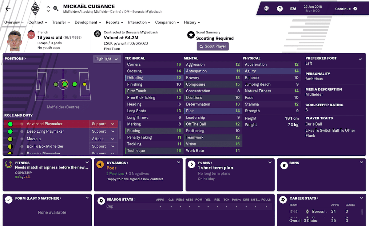 Micka&euml;l Cuisance, Football Manager