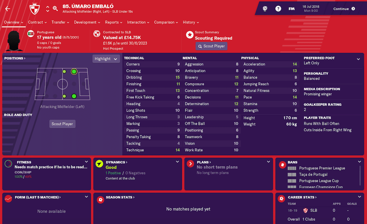 Umaro Embalo, Football Manager