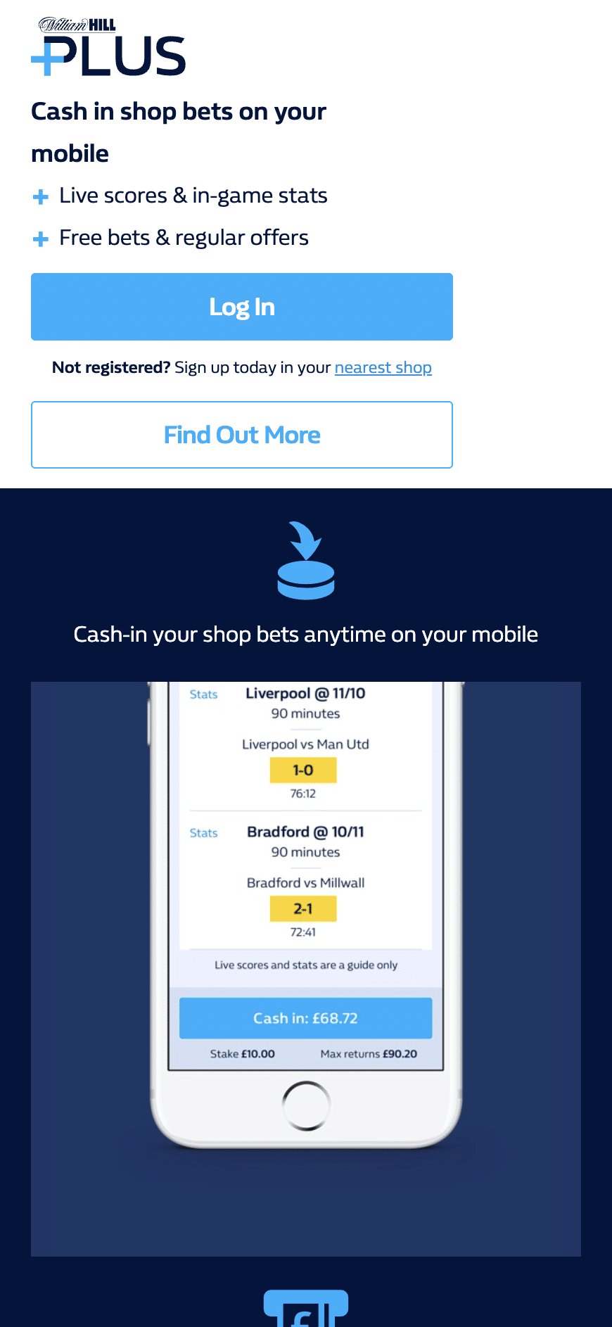 William hill plus card
