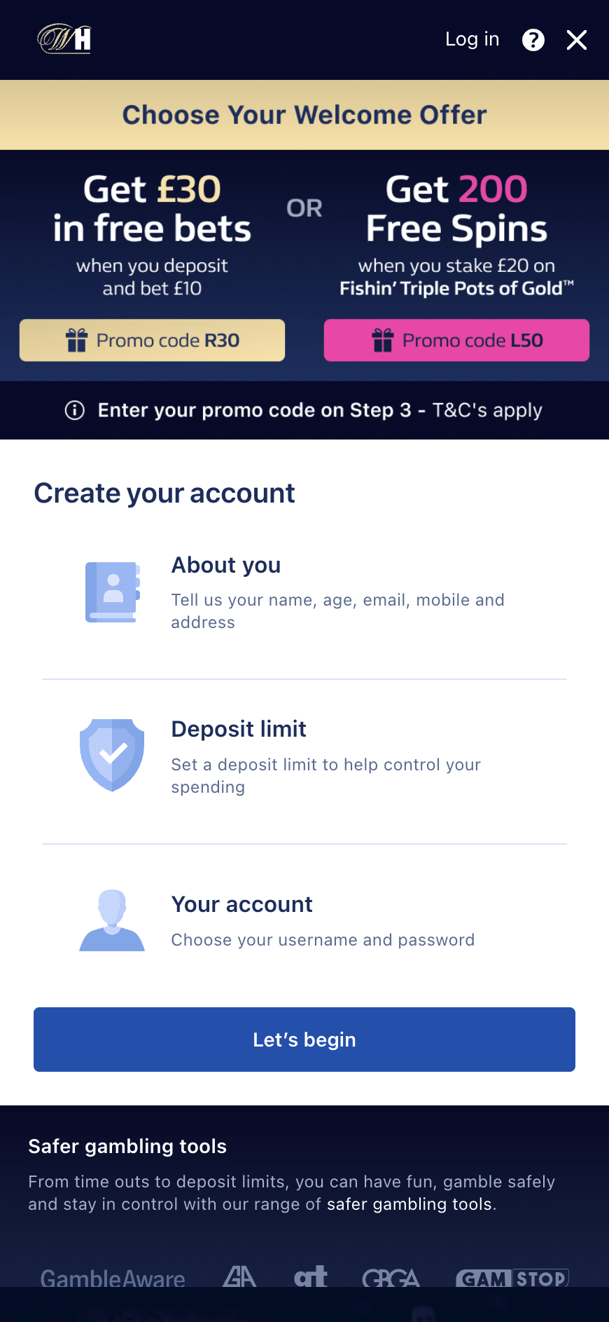 William hill registration