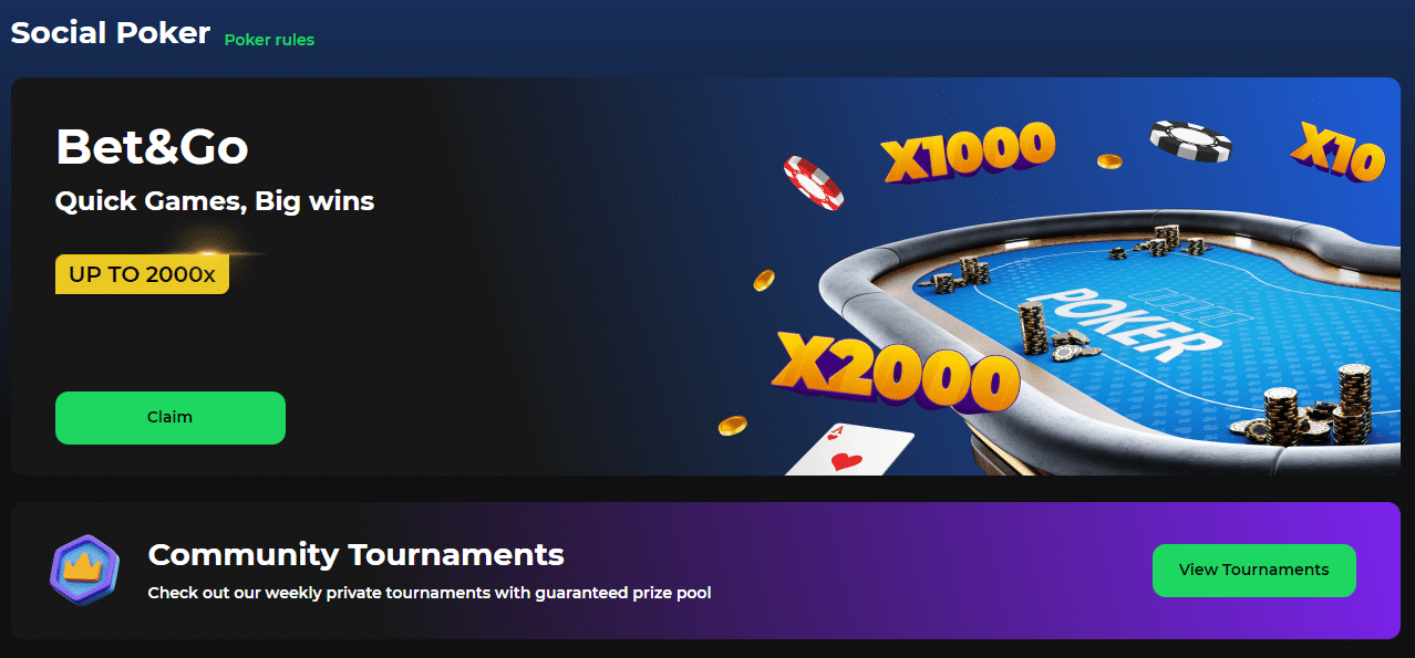 Interfaccia della Betify App che mostra una partita di poker live