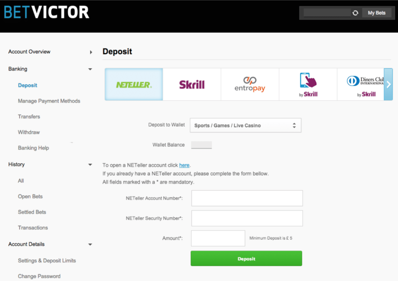 BetVictor Withdrawal