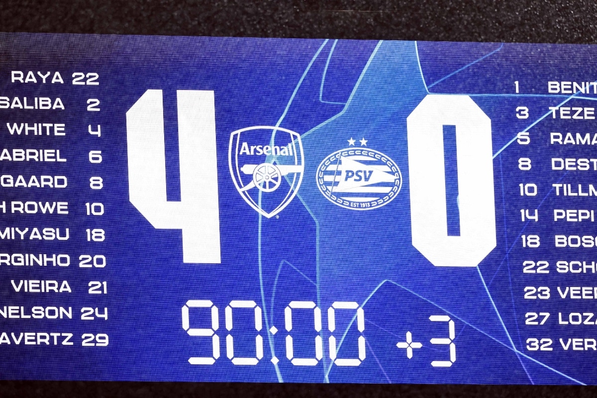 recent psv vs arsenal H2H