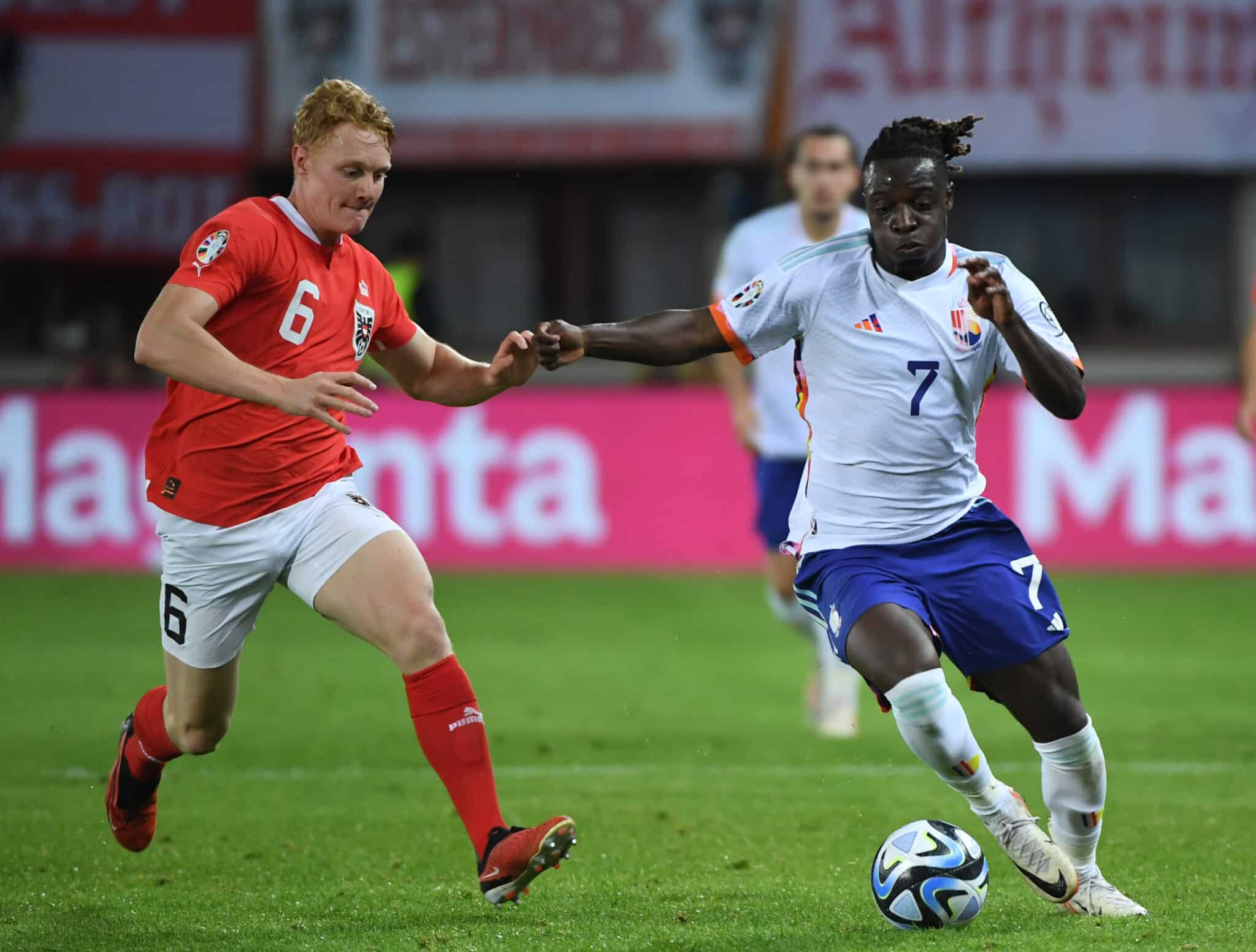 Doku playing for Belgium