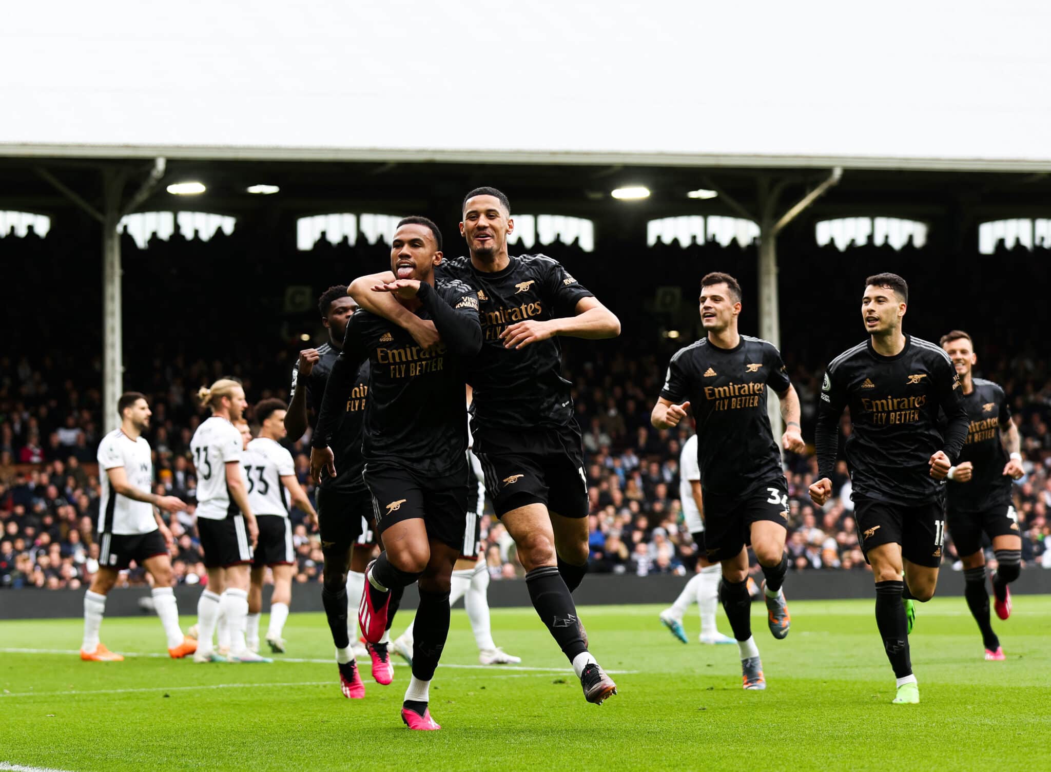Arsenal's Gabriel scores against Fulham.