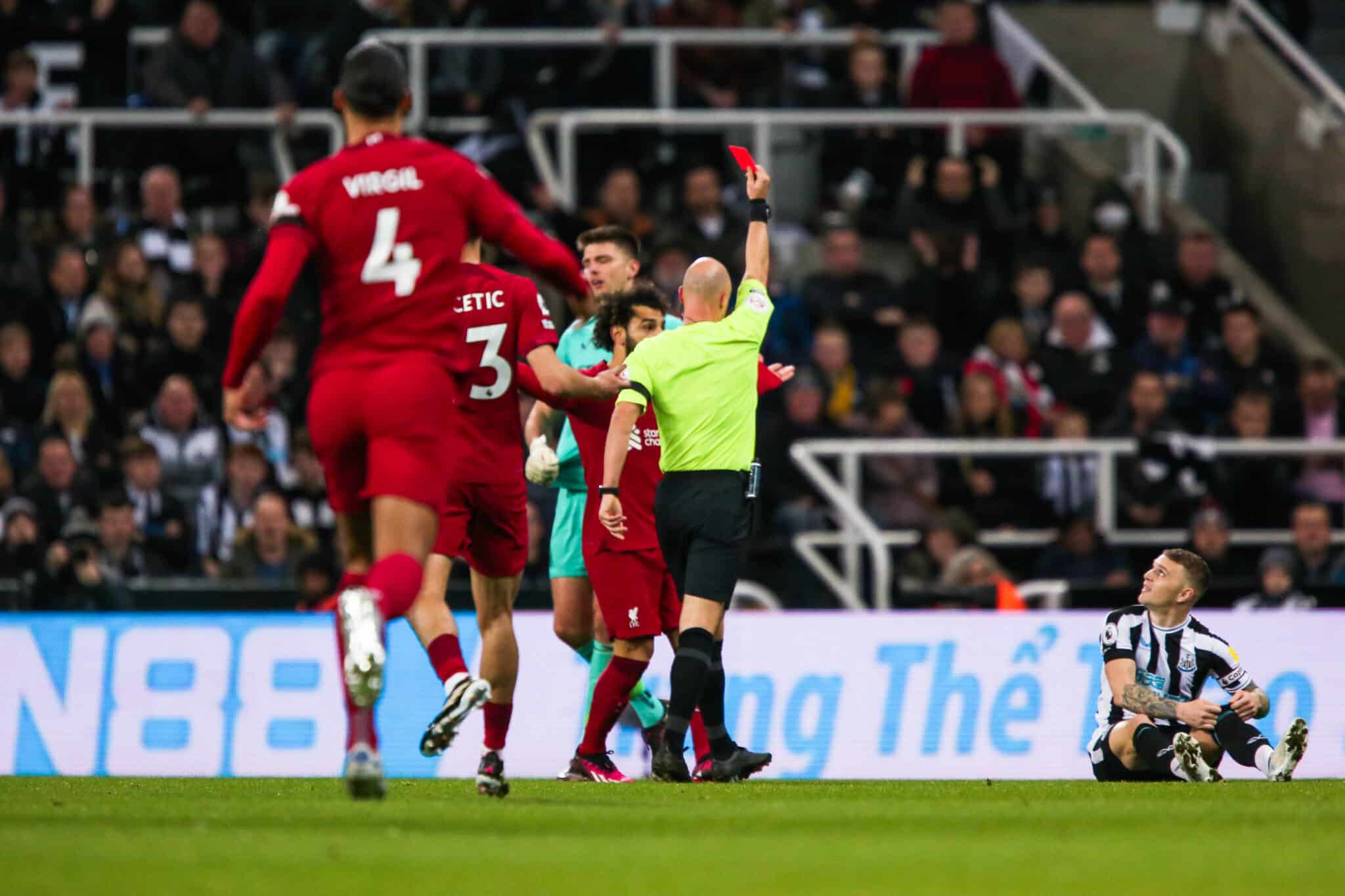 Nick Pope was sent off against Liverpool last season.