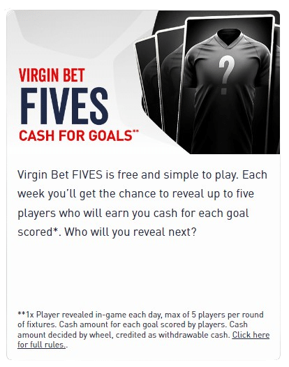 Fives promotion virgin bet