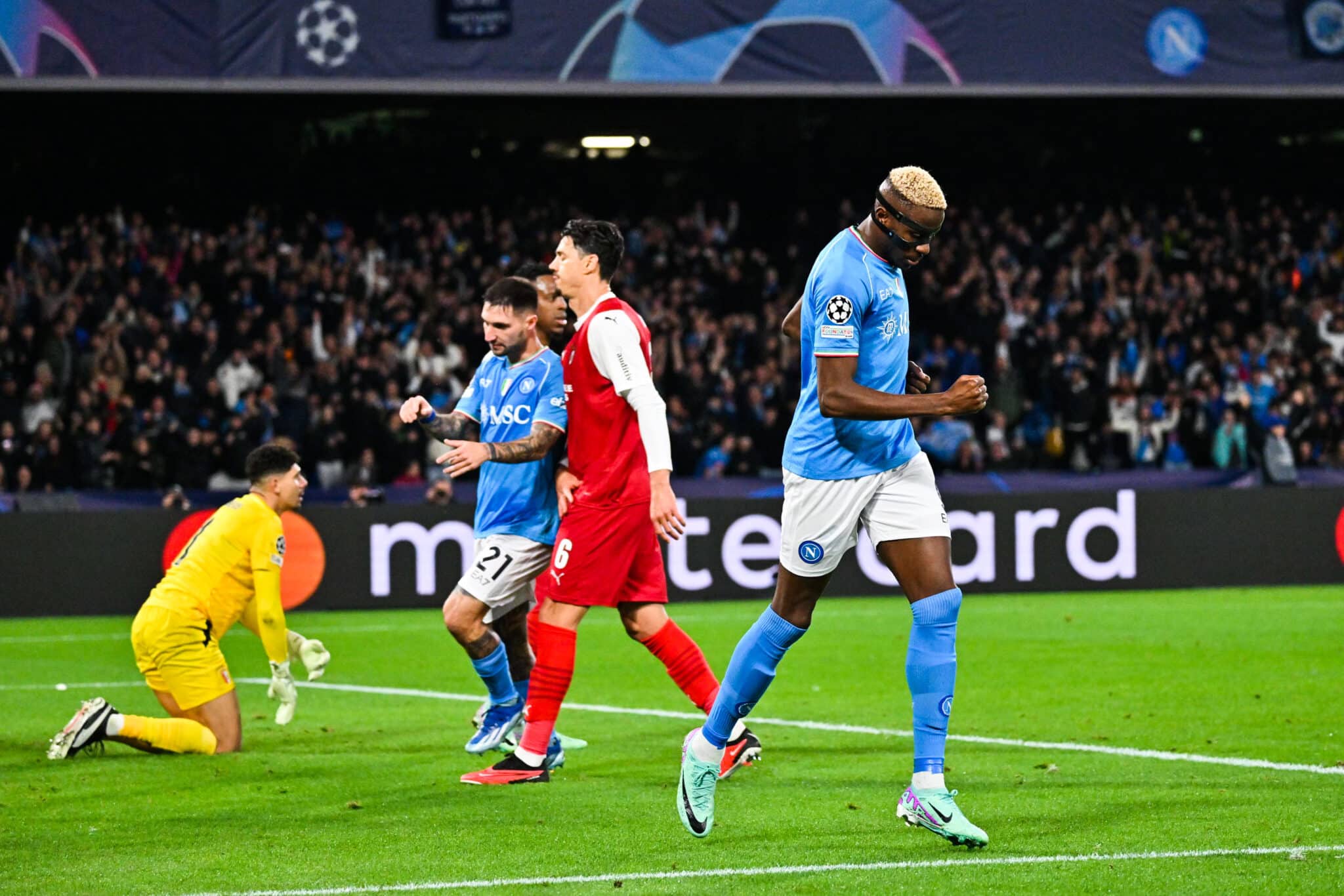 Osimhen scoring in the Champions League
