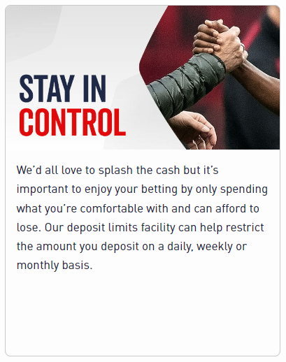 Stay in coontrol - Virgin bets responsible gambling