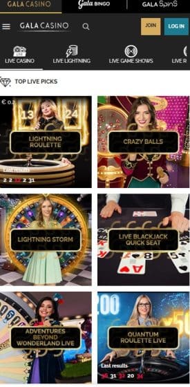 Gala Casino Live Casino