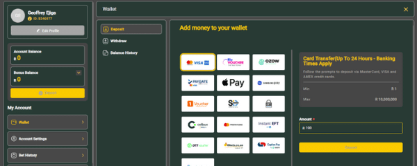 Gbets payment options