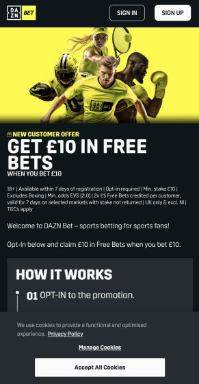 daznbet promo code & sign up offer