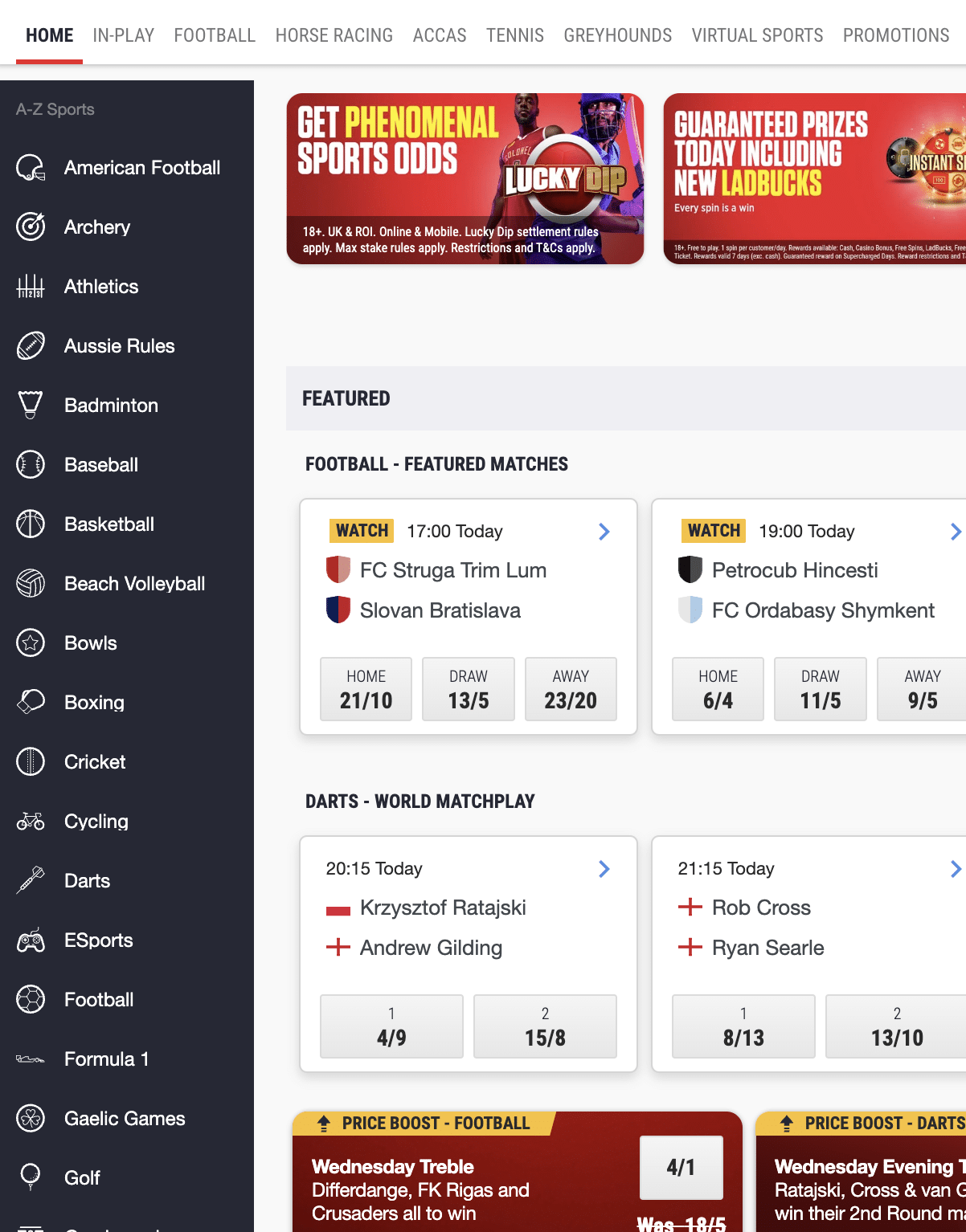 Ladbrokes app sports betting markets
