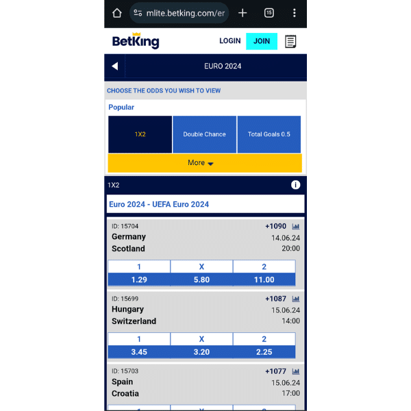 BetKing old mobile betting
