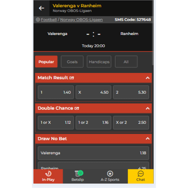 Betlion app: how to place your bet