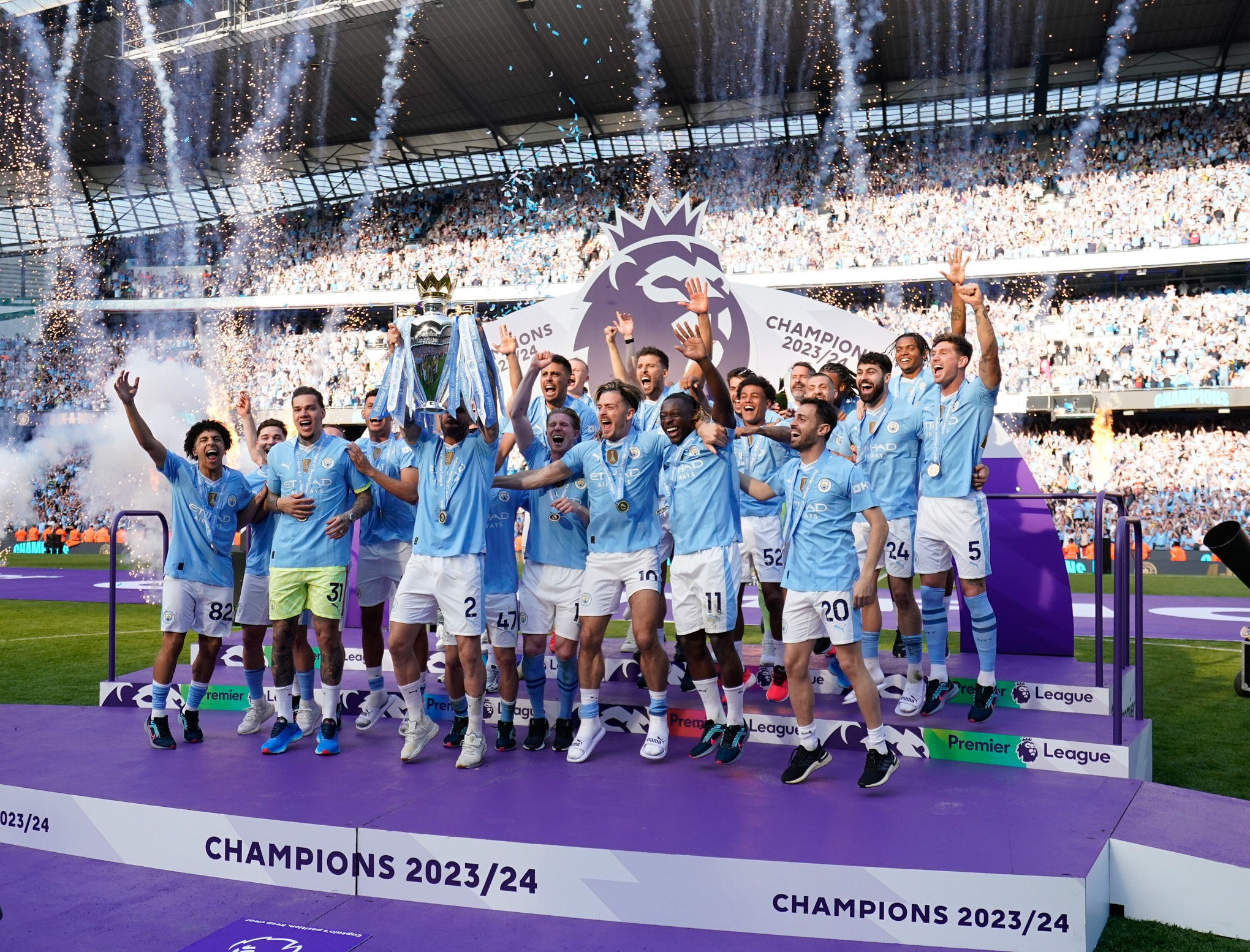 Most Premier League titles in a row: