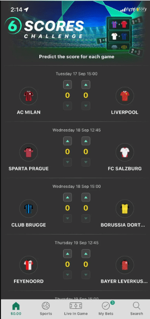 example of the six scores challenge