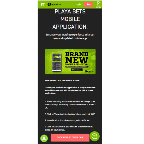 Playabets app download Android apk