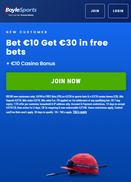 Boylesports sign up offer page uk