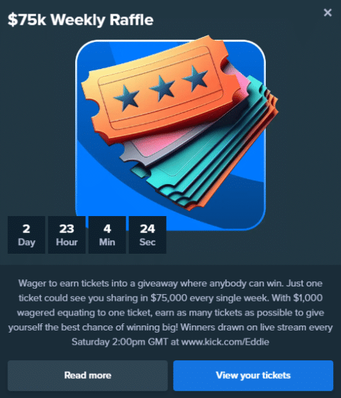 Stake weekly eddie raffle bonus and prizes