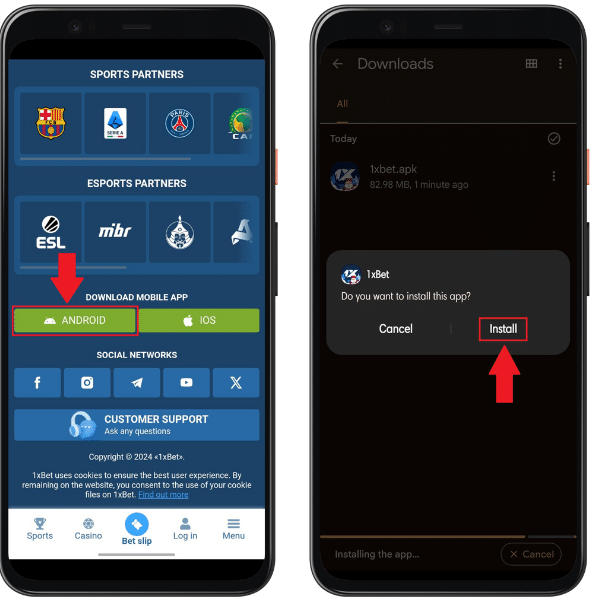 How to download and install the 1xBet app on Android