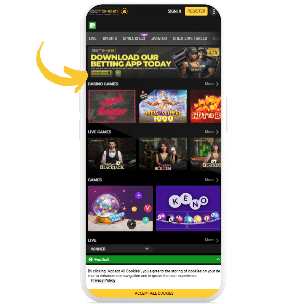 Betshezi apk download