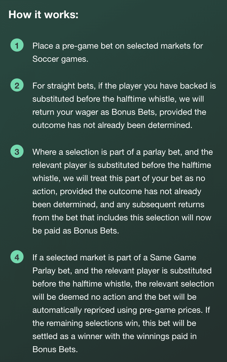 Bet365 Soccer Sub Guarantee, how it works