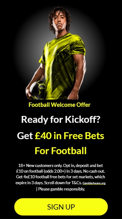 parimatch football welcome offer: Bet &pound;10, get &pound;40 in free bets, new UK customers