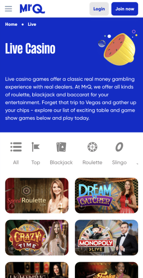MrQ Live Casino