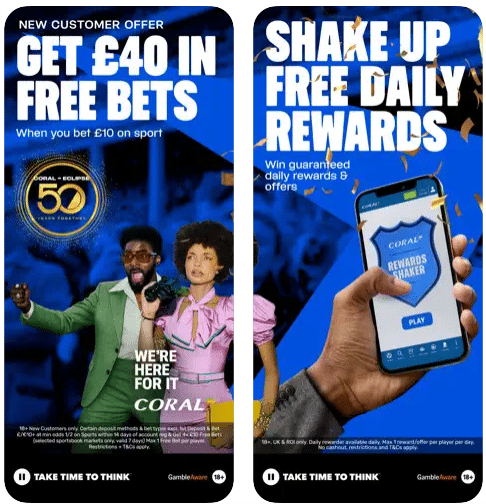Coral app: mobile betting