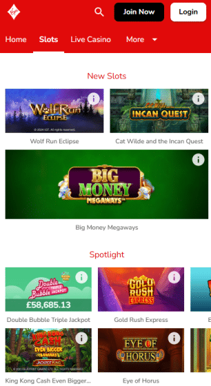 Browsing Virgin Games Slots selection, featuring popular and exciting slot games