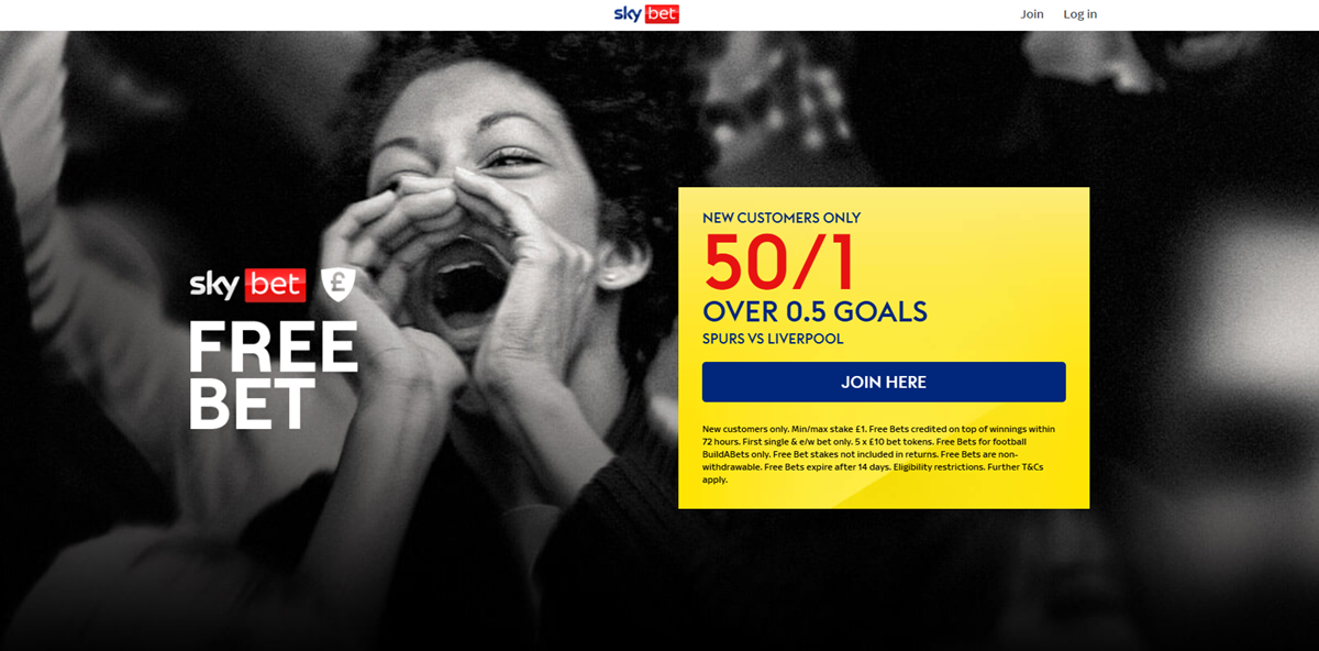 Tottenham vs Liverpool Sky Bet promo offer
