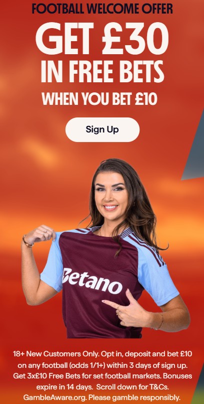 betano welcome offer for football, bet 10 get 3 in free bets