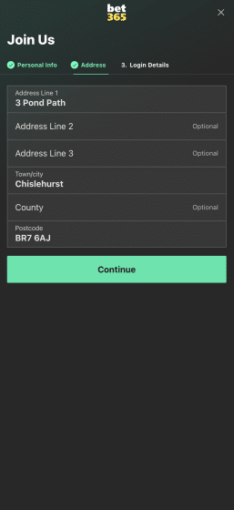 bet365 casino registration