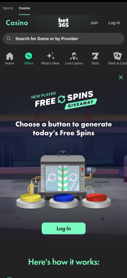 Bet365 500 free spins