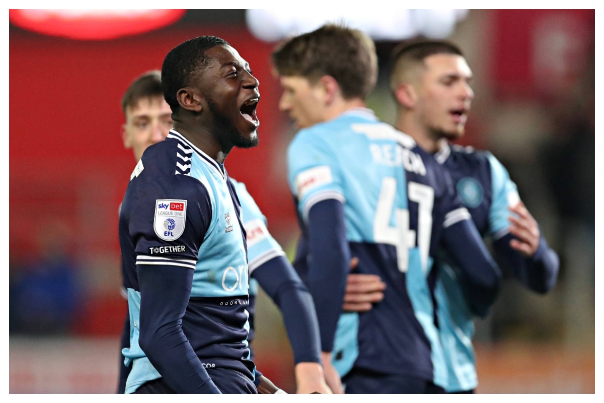 Gideon Kodua celebrating his goal for Luton || Credit - Imago