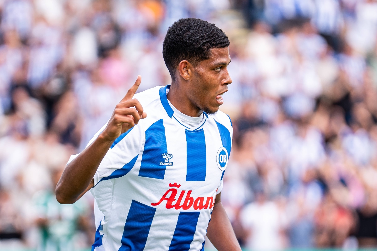 Noah Ganaus in action for Odense 