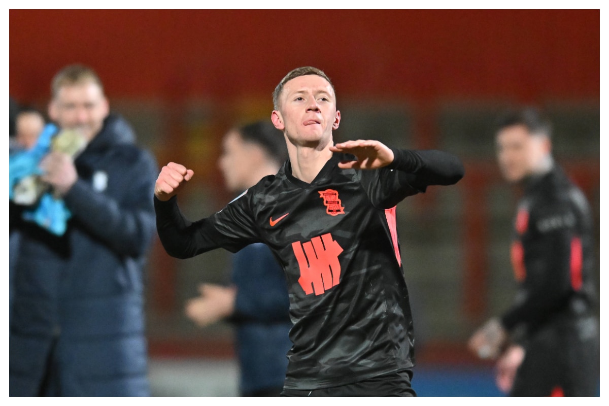 Jay Stansfield celebrating his Birmingham goal || Credit - Imago