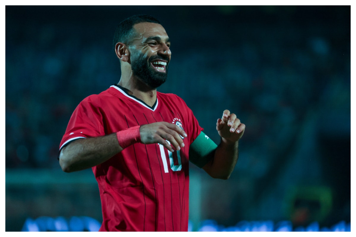 Salah celebrating his goal for Egypt || Imago