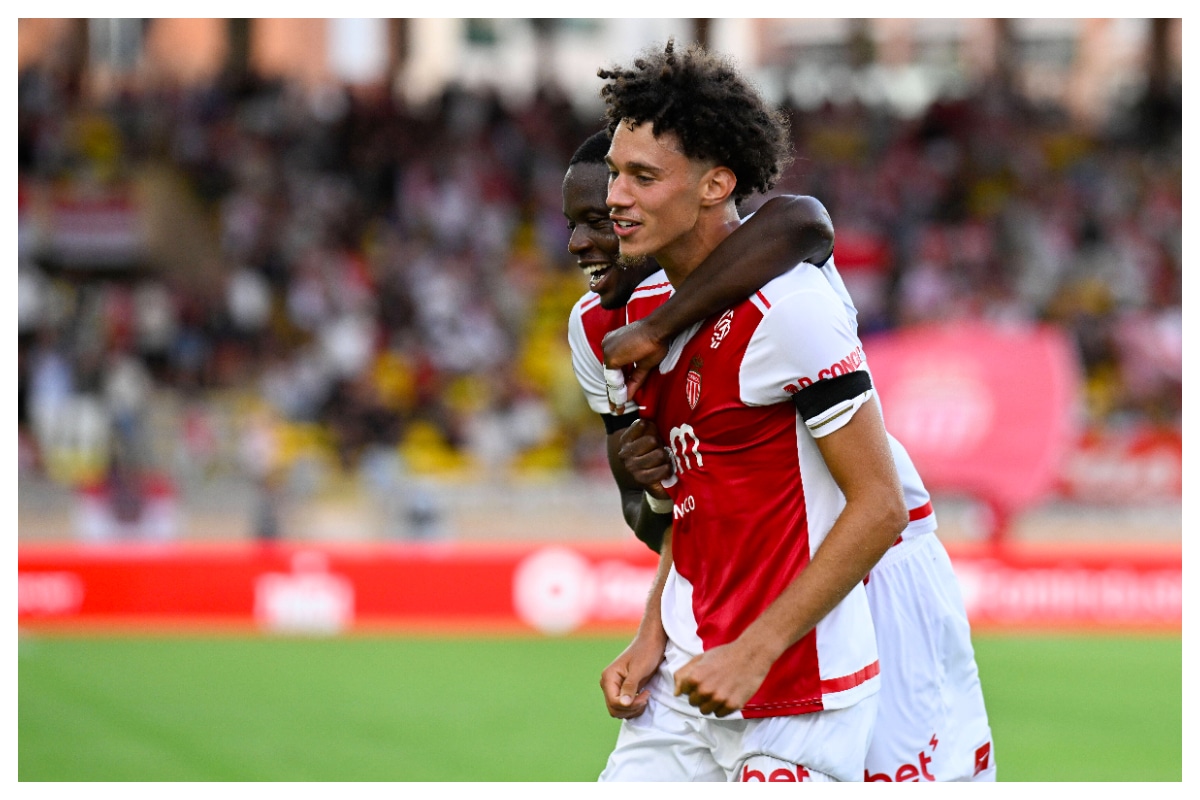 Maghnes Akliouche celebrating his goal for Monaco || Credit - Imago