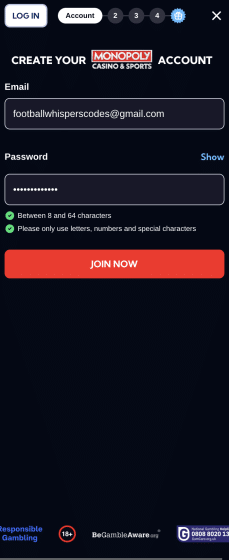 Monopoly casino promo code sign up guide