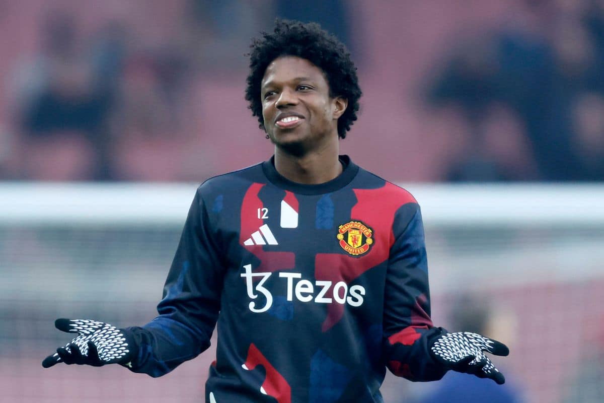 Tyrell Malacia pictured in action for Manchester United