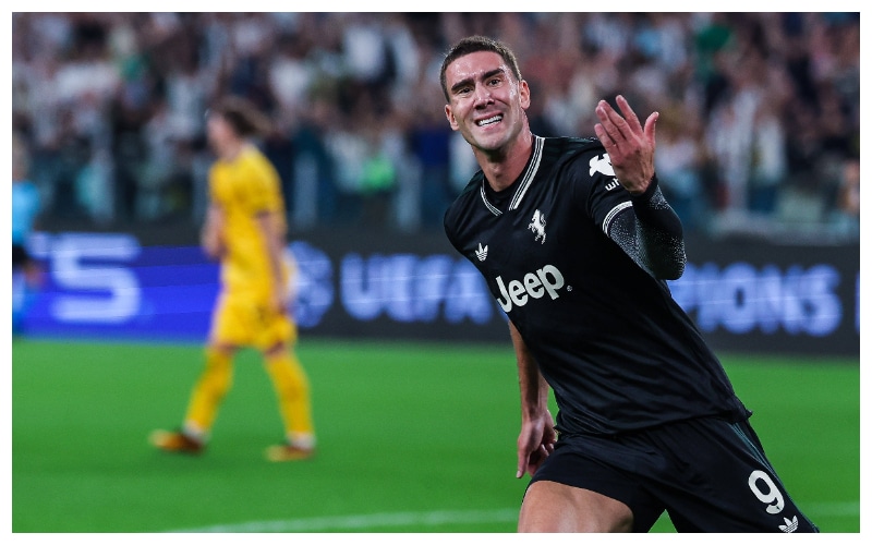 Dusan Vlahovic in action for Juventus || Credit IMAGO /Gribaudi/ImagePhoto