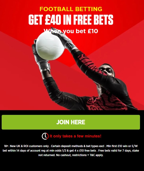New Ladbrokes sign up offer Bet &pound;10 get &pound;40
